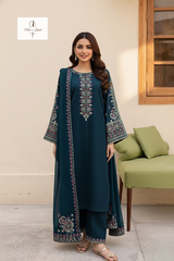 3 Piece - Unstitched Fully Embroidered Dhanak Fabric LM-585