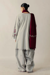 3 Piece - Unstitched Fully Embroidered Dhanak Fabric