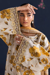 UNSTITCHED - 3 Piece Digital Printed Lawn Fabric With Lawn Dupatta BQ-234
