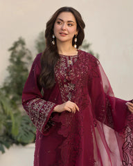 3 Piece - Unstitched Fully Embroidered Lawn Fabric QL-2685