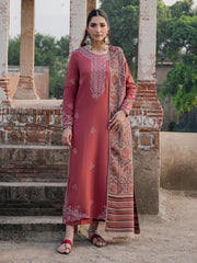 IZ 3070-Dhanak Fabric 3 Piece Unstitched (Digital Printed Shawl)