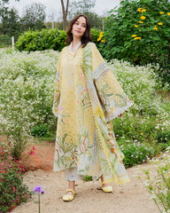 UNSTITCHED - 3 Piece Digital Printed Lawn Fabric With Lawn Dupatta