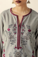 3 Piece - Unstitched Fully Embroidered Dhanak Fabric