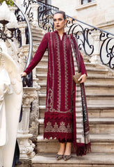 3 Piece - Unstitched Fully Embroidered Dhanak Fabric  MA-48