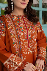BT 3125-Dhanak Fabric 3 Piece Unstitched (Dhanak Embroidered Shawl)
