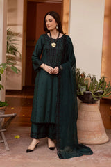 BT 3085-Dhanak Fabric 3 Piece Unstitched (Dhanak Embroidered Shawl)