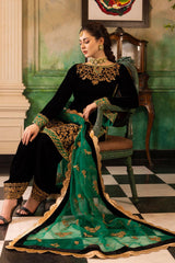 Luxury Embroided Velvet 3 Pc Dress JZ-953