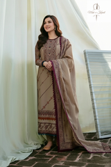 3 Piece - Unstitched Fully Embroidered Dhanak Fabric FL-895