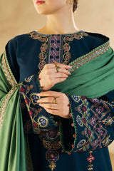 3 Piece - Unstitched Fully Embroided Lawn  Fabric With Embroided Lawn Dupatta BR-840