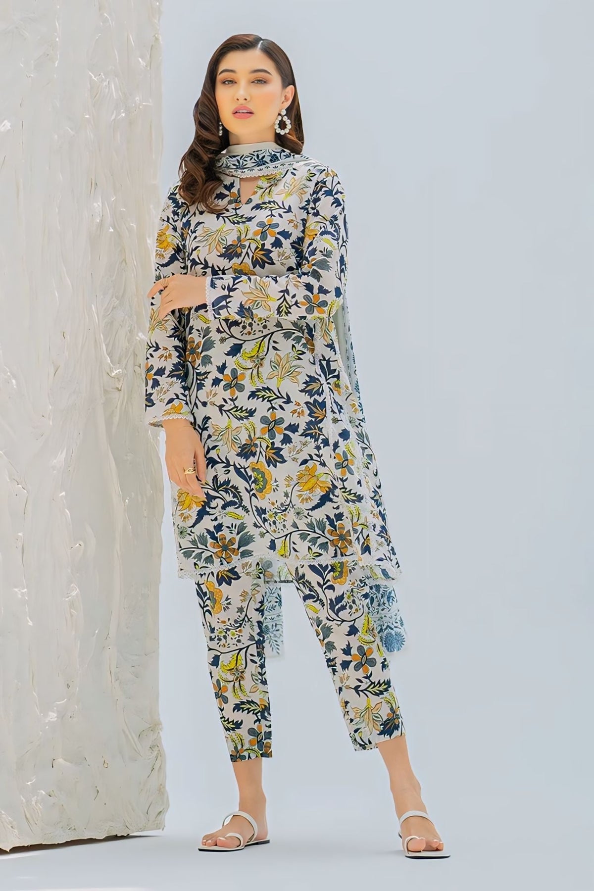 3 Piece - Unstitched Digital Printed Lawn Fabric SP-132