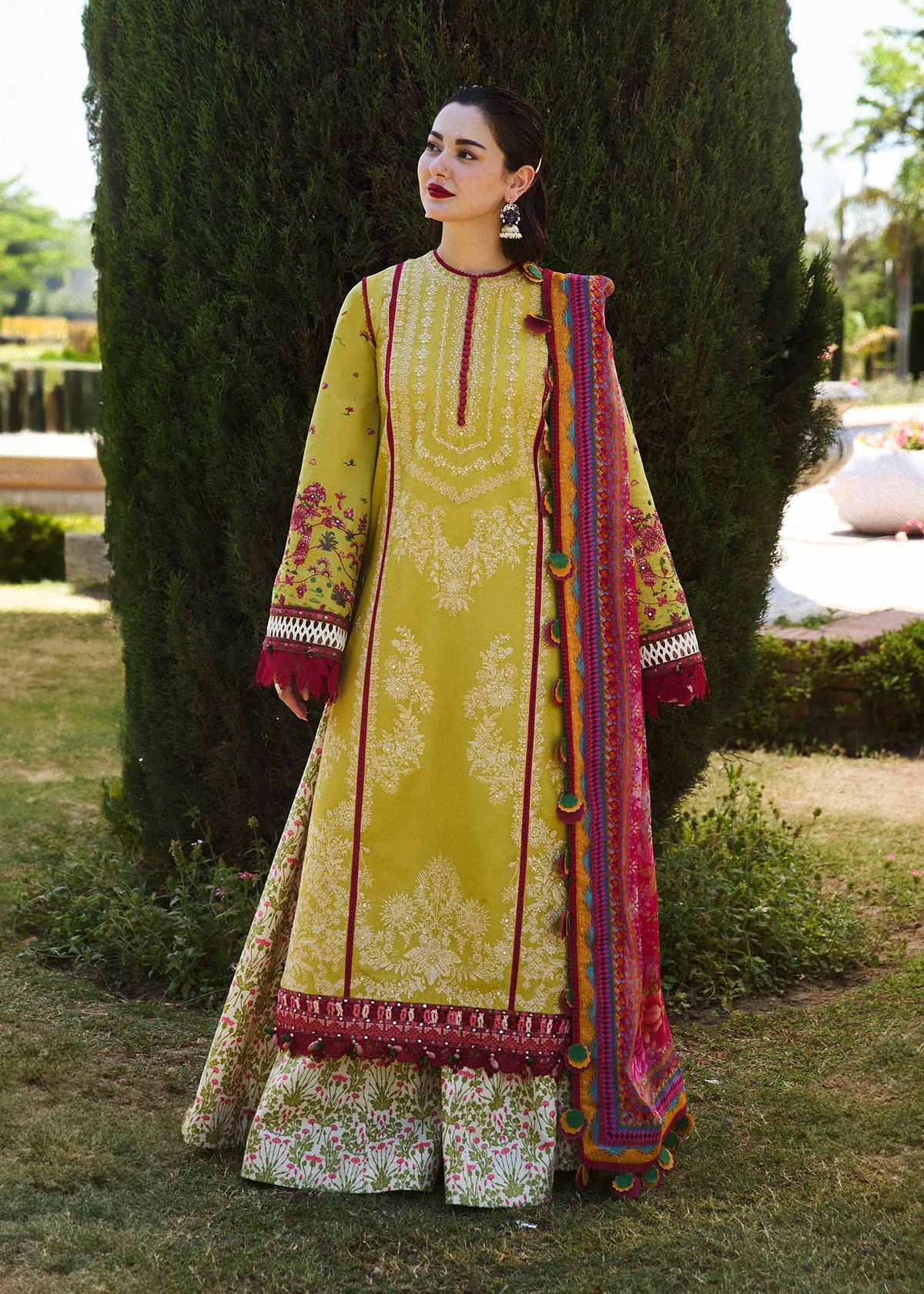 3 Piece - Unstitched Fully Embroidered Dhanak Fabric HR-110