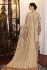3 Piece - Unstitched Fully Embroided Dhanak Fabric With Embroided Shawl BR-660
