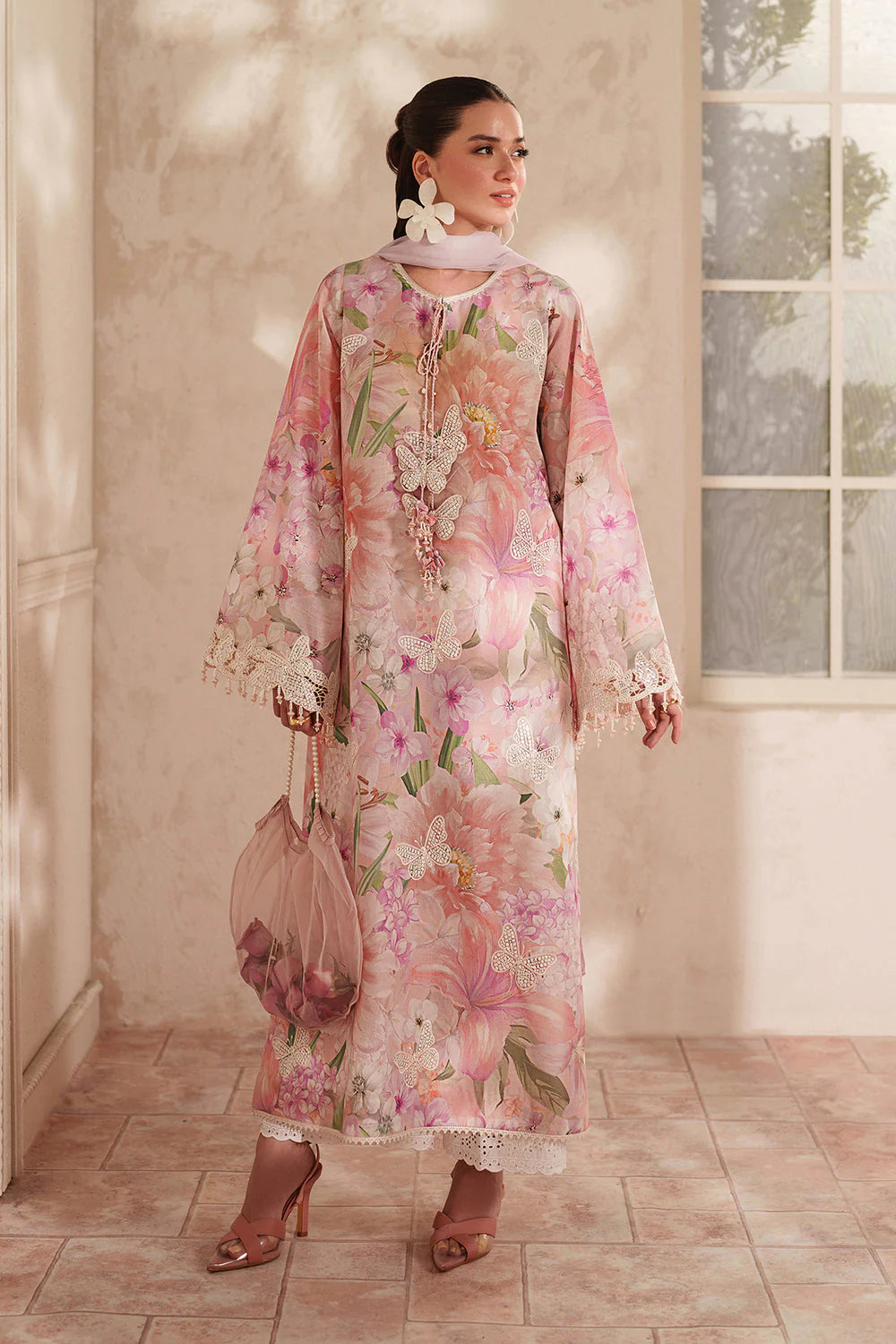 3 Piece - Unstitched Digital Printed lawn Fabric BQ-208