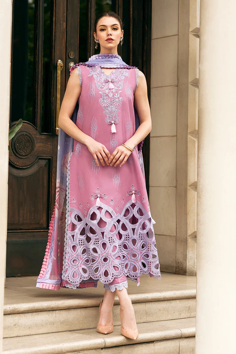 3 Piece - Unstitched Fully Embroidered Lawn Fabric MS-2570B
