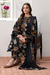3 Piece - Unstitched Digital Printed Khaddar Fabric BQ-02