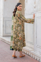 3 Piece - Unstitched Digital Printed Khaddar Fabric BK-180