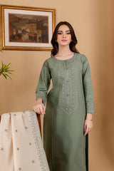 3 Piece - Unstitched Fully Embroidered Lawn Fabric RP-600