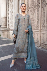 3 Piece - Unstitched Fully Embroided Dhanak Fabric IZ 775