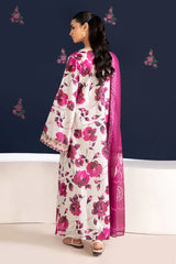 UNSTITCHED - 3 Piece Digital Printed Lawn Fabric With Lawn Dupatta BQ-235