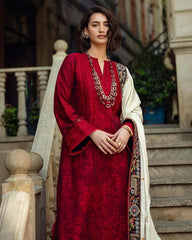 3 Piece - Unstitched Fully Embroidered Dhanak Fabric MQ-560