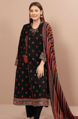 3 Piece - Unstitched Fully Embroided Dhanak Fabric With Wool shawl KS-725