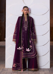 HR 3080-Dhanak Fabric 3 Piece Unstitched (Dhanak Embroidered Shawl)