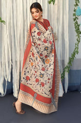 3 Piece - Unstitched Embroidered Dhanak Fabric With Wool Shawl BR-845
