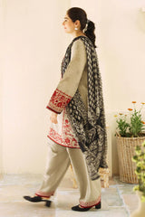 ZS-57L 3 Piece Unstitched Heavy Embroidered Lawn Suit With Fine Printed Dupatta