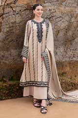 3 Piece - Unstitched Fully Embroidered Dhanak Fabric AJ-950