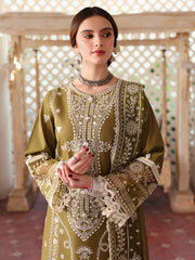 3 Piece - Unstitched Fully Embroidered Dhanak Fabric MR-590