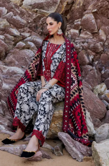 3 Piece - Unstitched Digital Printed Khaddar Fabric With Khaddar Shawl BQ-34