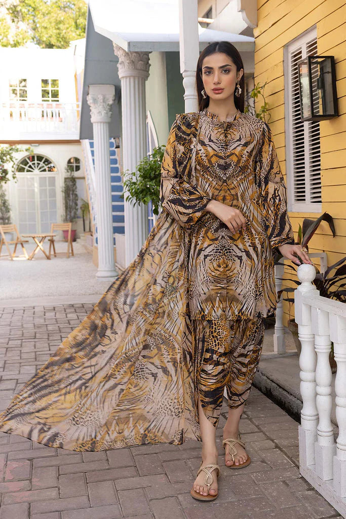 3 Piece - Unstitched Digital Printed Lawn Fabric With Poly Lawn Dupatta AF-CH-409